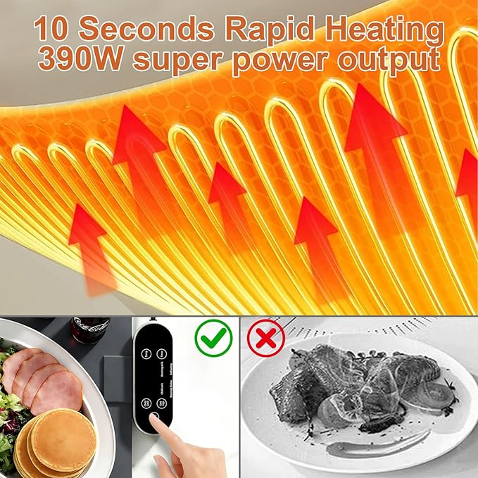 Warming Mat for Food & Food Heating Mat - 6-Temp 4-Hour Timer Electric Silicone Mat, Portable Warmer for Buffet, Party & Family Dining, 24"x15.7"