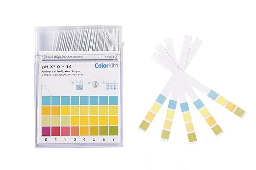 pH Strips, 0-14 Scale, for Testing Water pH, Made of Premium Litmus Paper (100 Strips)