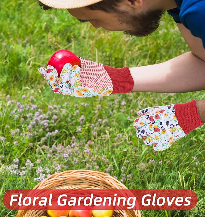 4 Pairs Small Garden Gloves for Women, Cotton Garden Gloves for Women (Multicolor)