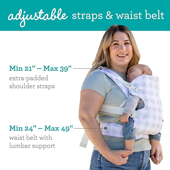 Infantino Flip 4-in-1 Convertible Baby Carrier, Adjustable, Ergonomic Hands Free Babywearing, Registry Essential, Carrier for Newborn to Toddler, Plaid