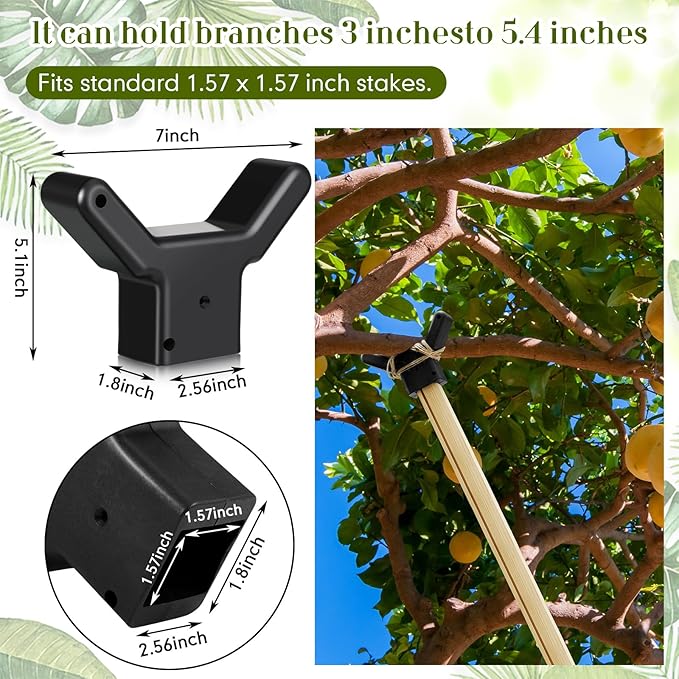 Yungyan 16 Pcs Tree Support, Plastic Fruit Tree Branch Support Device Tree Brace Prevent Them from Breaking for Vineyards Ornamental Gardens Orchards Fits on Standard 1.57 x 1.57 Inch Lumber (Grey)