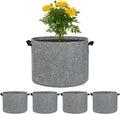M METERXITY 5-Pack Plant Grow Bags 10 Gallon Grow Bags 300G Thickened Fabric Pots with Durable Handles Plant Garden Grow Pots for Fruits/Vegetables/Flowers/Plants [Grey]