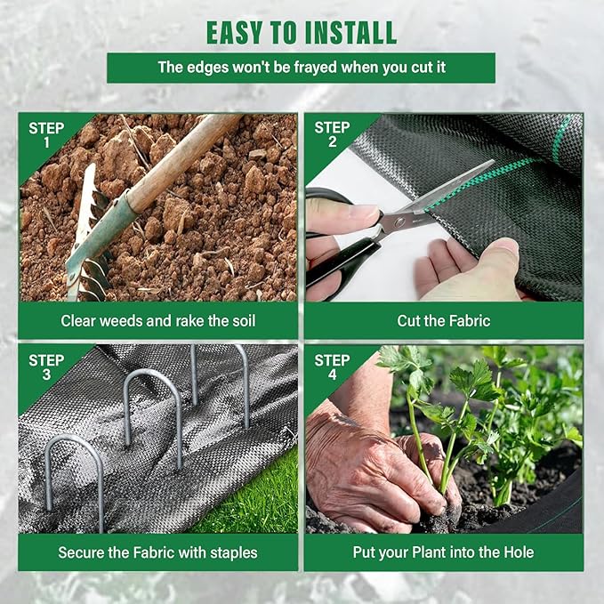 3ft*100ft Landscape Fabric,Weed Barrier Fabric,3.2oz Heavy Duty Weed Blocker Fabric,Weed Contorl for Underlayment,Gardening Weed Mat-Durable,Easy Installation