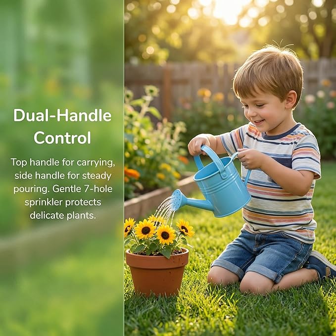 Kids Metal Watering Can, 6pack Small Iron Watering Can for Gardening Succulents Houseplants Bonsai, Mini Water Pot for Children Sprinkling Bucket (Mixed Style: Pink, Green, Yellow, Beige, Blue, Red)