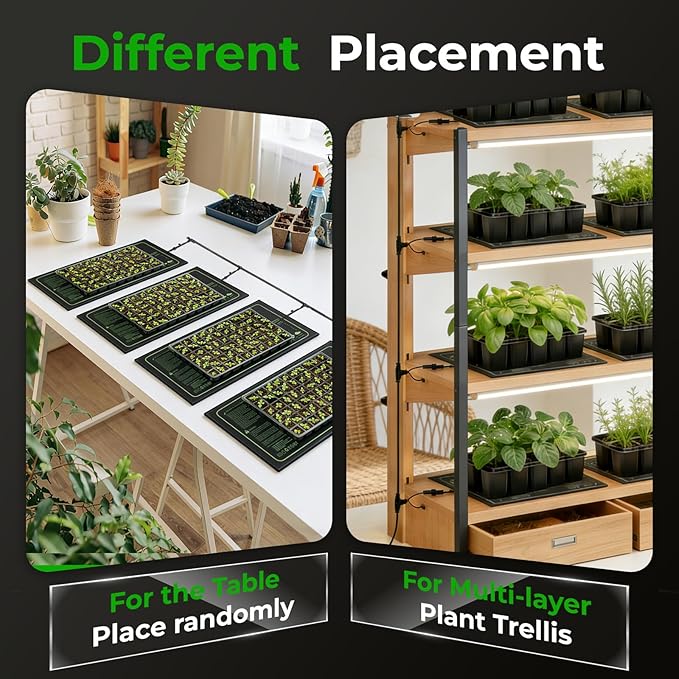 Seedling Heat Mat - KOKOPRO Durable Waterproof Heat mat for Plants Warm Hydroponic Heating Pad for Indoor Home Gardening Seed Starter 10" x 20.75"（4 in1）