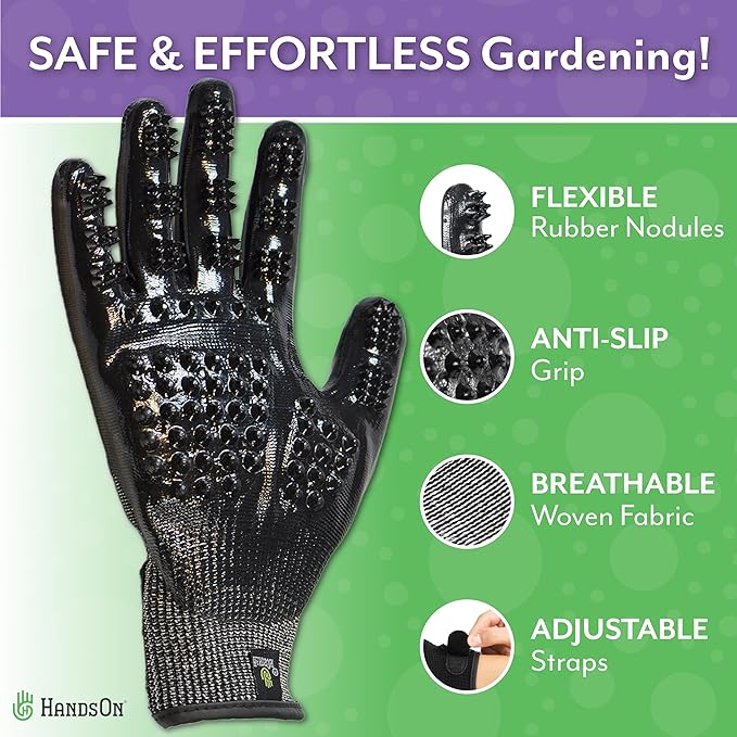 HANDSON Gardening Gloves - Cut & Water Resistant Work Gloves for Men & Women - Heavy Duty Garden Gloves for Outdoor Yard Work - Gardening Supplies for Gardeners & Landscapers (Large, 1 Pair)