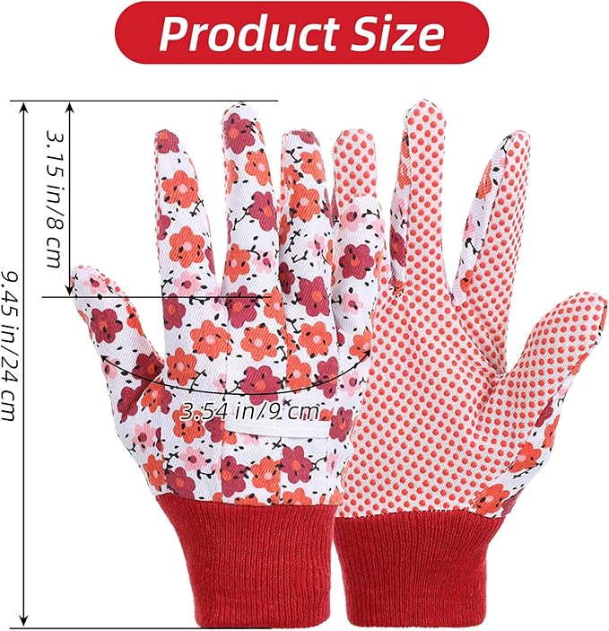 4 Pairs Small Garden Gloves for Women, Cotton Garden Gloves for Women (Multicolor)