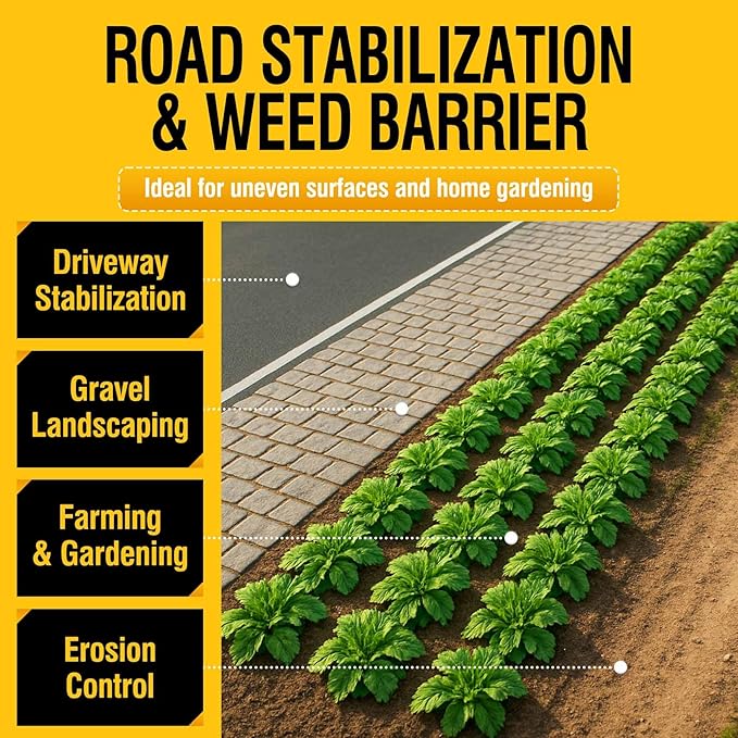 3ftx100ft Weed Barrier Landscape Fabric Heavy Duty,Weed Control Garden Cloth Woven Geotextile Fabric for Flower Bed,Driveway Fabric Ground Cover(3.2OZ)