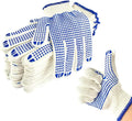 12 Pairs Cotton Work Gloves for Men Women,Hardy Cloth Moving Gloves with Grip,String Knit Gloves Bulk for Garage Warehouse