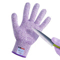 Cutting Gloves, 1 Pairs of Cut Resistant Gloves Food Grade, Cut Resistant Gloves for Kitchen, Oyster Shucking, Fish Fillet Processing, Carving Wood and Gardening(Small-Violet)