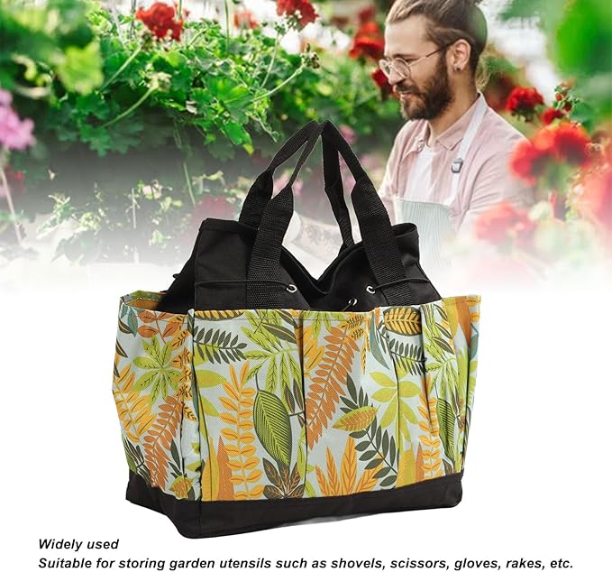 Garden Tool Storage Bag, Portable Gardening Organizer with Multiple Pockets, Large Capacity Garden Tool Kit Holder for Outdoor Planting, Made of Durable 600D Polyester with Strong