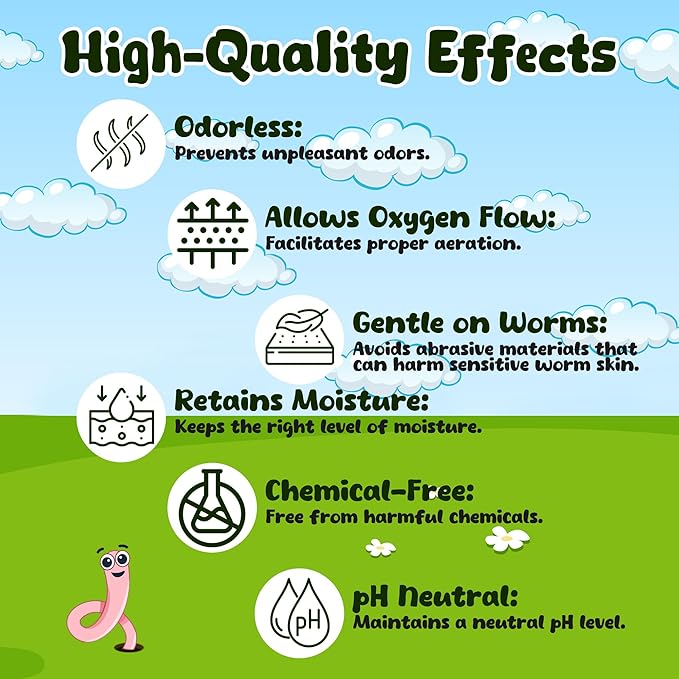 10lb Worm Bedding for Nightcrawlers and Red Wigglers (Worms Not Included) - Vermicompost Bin Worm Bedding for Earthworm Castings - Earthworm Food for Organic Potting Soil Gardening Mix