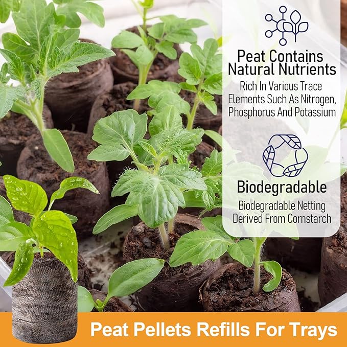 Legigo 200 Pcs 36mm Seed Starter Peat Pellets Pods for Seedlings- Compressed Seed Starting Pellets Seed Starter Pods Plugs Soil Peat Pods for Starting Seeds, Garden Planting Herb Flower Vegetables