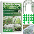 Garden Mesh Netting Kit, 10 * 25FT Ultra Fine Plant Netting Mesh Covers，Row Cover Net Protection for Tree Fruit Barrier Vegetable Fruits Flowers Shrubs Plant Covers Net
