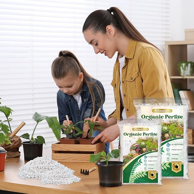 Organic Perlite for Plants,1 Quart Premium Horticultural Perlite for Indoor and Outdoor Plants,Enhance the Ventilation and Drainage of the Soil,Optimal for Potting Mixes