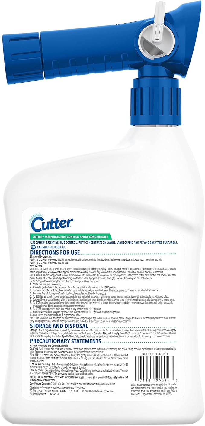 Cutter Bug Control Spray Concentrate | Kills Mosquitoes | For Insects | Pack of 2