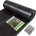 KANAGAWA 6oz Heavy Duty 6ft x 100ft Weed Barrier Fabric - Professional Woven Landscape Ground Cover with 30 Landscape Staples, Superior 6oz Density for Driveway Garden & Yard Greenhouse Gardening