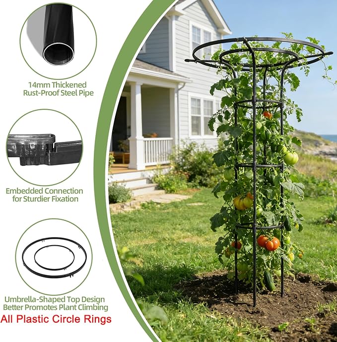 Garden Trellis for Climbing Plants Outdoor,43 Inch Umbrella Trellis for Potted Plants,Plant Trellis Support for Potted Plants Climbing Vine Rose Clematis Vegetable Trellis