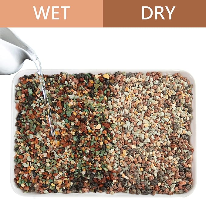 Color Lava Rocks Horticultural Potting Soil Mix Gritty Pebbles Pumice Volcanic Rock for Succulent Cactus Bonsai Top Dressing 2.8Lbs