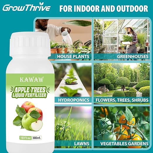 Organic Microbial Probiotic Fertilizer for Apple Trees & Fruit Trees, 10oz (300ml) Natural Fermented Liquid Plant Nutrient for Roots, Leaves & Fruit
