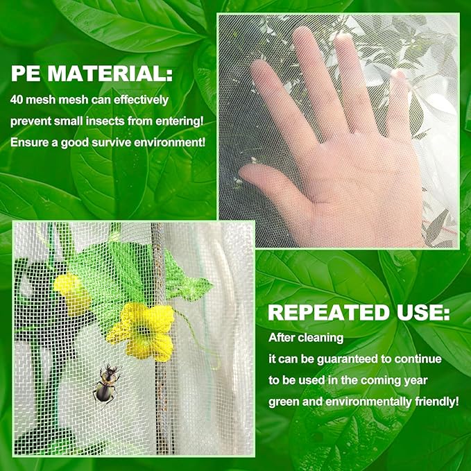 3 Pcs Plant Barrier Net Mesh, Plant Barrier Net Mesh, Bird Netting, Barrier Bags for Vegetables Fruits, Covering Plants Bags, Tomato Plant Netting for Protect Plants from Birds(2.4 x 3.5 FT)