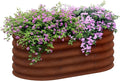 Outsunny 3.5' x 2' x 1.4' Galvanized Raised Garden Bed Kit, Outdoor Metal Elevated Planter Box with Safety Edging, Easy DIY Stock Tank for Growing Flowers, Herbs & Vegetables, Brown