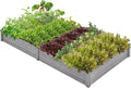Topeakmart 92.5 x 47.5 x 10in Horticulture Raised Garden Bed 8×4ft Wooden Planting Box in Garden Backyard/Outdoor Use, Gray