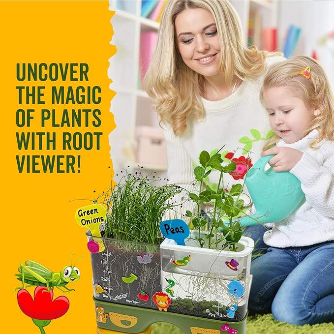 Gardening Root Viewer for Kids - Planting Kits with Seeds & Garden Supplies - Grow Your Own Seed - Home & Classroom Science Stem Learning - Plant Growing Spring Farm Toys & Gifts for Ages 6 Up