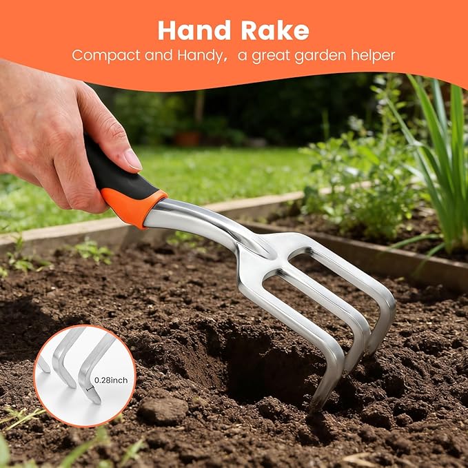 6-Piece Gardening Tools Set, Includes Trowel, Pruning Shear, Cultivator & More for Indoor Outdoor Plant Care, Aluminum Alloy Garden Kit with Ergonomic Non-Slip Handles