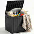 EFU Outdoor Storage Box 35 Gallon Deck Box (Indoor & Outdoor) Lockable UV Resistance Waterproof Resin Storage Bin Storage Box for Outdoor,Patio Storage(Black)