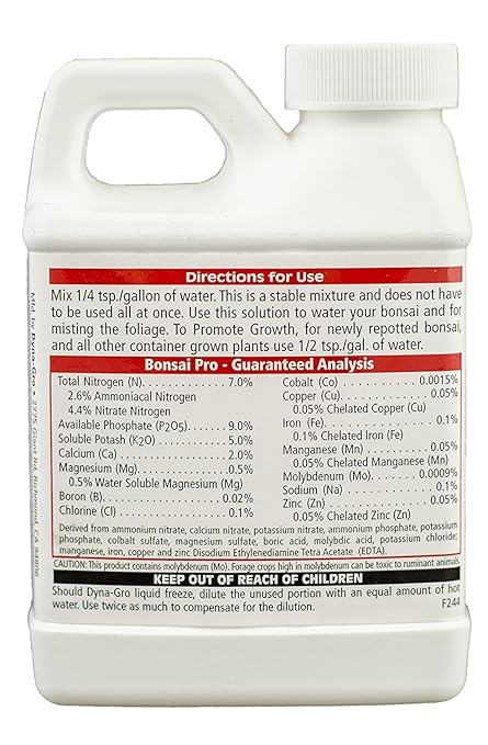 Dyna-Gro BON-008 Bonsai-Pro Liquid Plant Food 7-9-5, 8-Ounce (2, 8-Ounce)