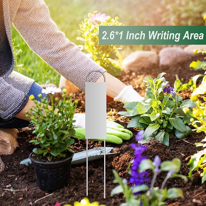 50 Pieces Metal Plant Labels 11.8 Inch Zinc Metal Plant Tags Garden Label Markers Outdoor Planting Garden Markers for Plants Vegetables Herb Seedlings Flowers