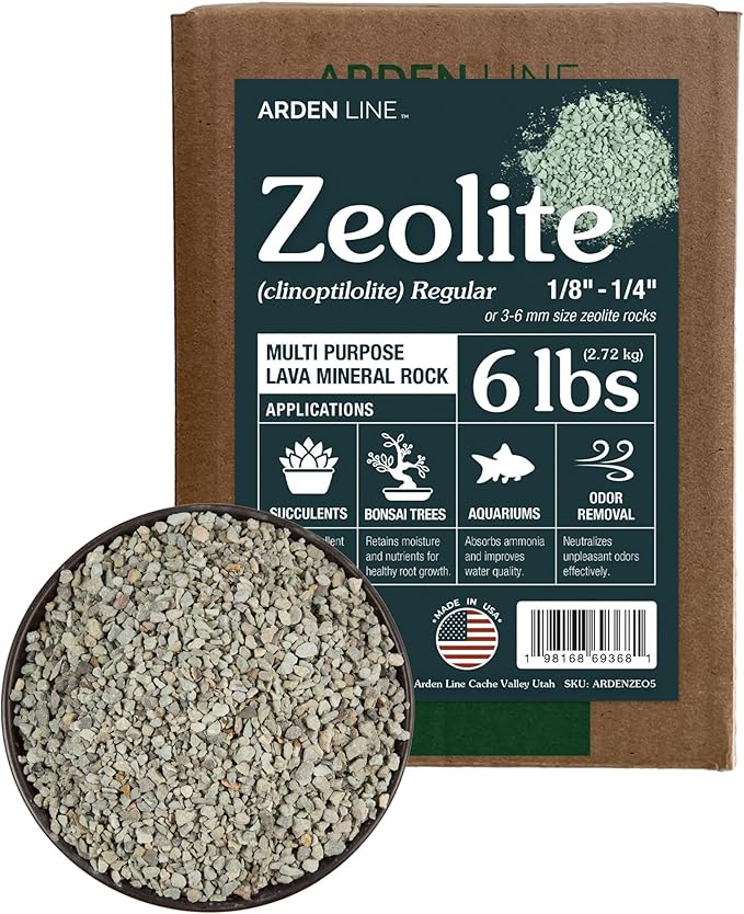 Zeolite Rocks Regular Size 12 Pounds 2 x 6 lb Bags for Succulents Bonsai Trees Odor Control and Soil Drainage