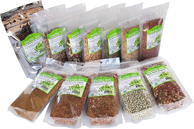 Handy Pantry Organic Sprouting Seed Assortments - Microgreens, Sprout Seeds Variety Pack (12 Pack - Beginners Dozen)