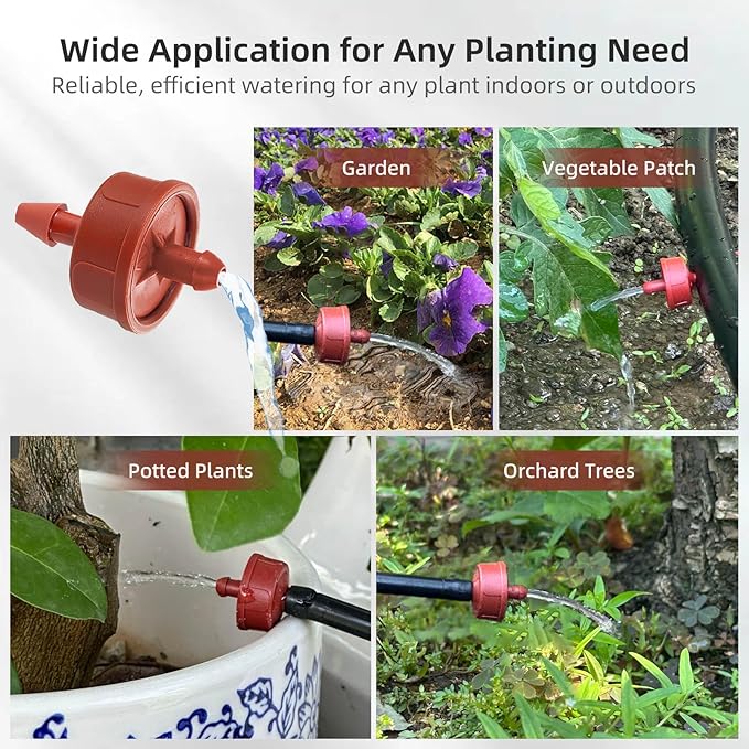 30PCS 2 GPH Pressure Compensating Drip Irrigation Spot Watering Drippers/Emitters, Self-Cleaning Constant Flow Drip Irrigation Emitters Heads Irrigation Drippers Parts for Drip Irrigation System