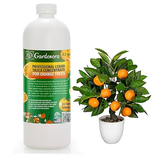 𝐏𝐑𝐎𝐅𝐄𝐒𝐒𝐈𝐎𝐍𝐀𝐋 Liquid Silica Plant Supplement - 32oz - Orange Tree Plants Liquid Silica Boost Fertilizer - Stronger Stems & Healthy Leaves for Indoor & Outdoor Orange (Makes 180 Gallons)