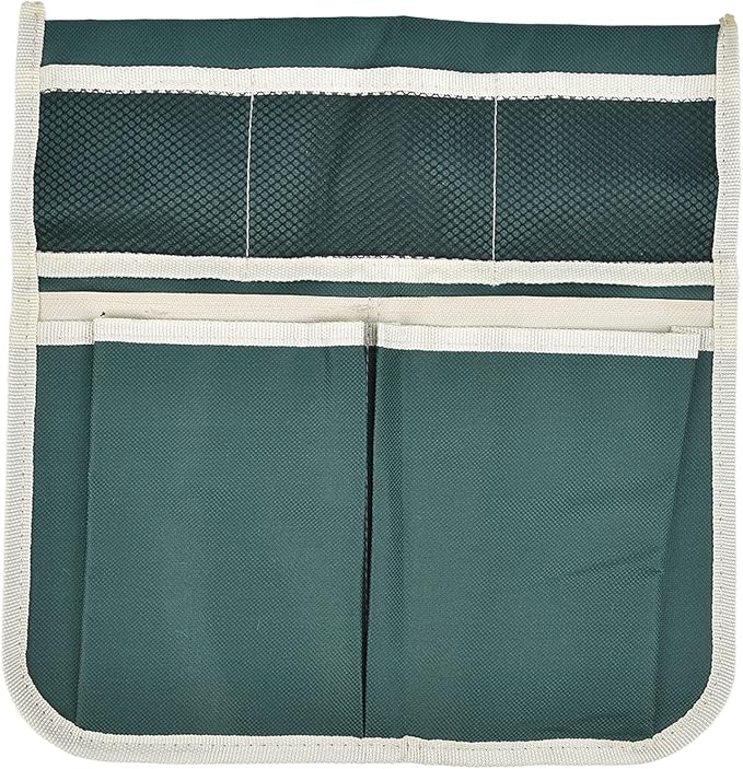 Zerodis Garden Toolkit Bag 4 Large Pockets Oxford Cloth Hanging Organizer with Side Trolley Mount for Gardening Tools and Accessories Garden Stool Storage