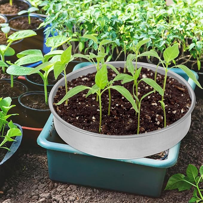 Stainless Steel Sprouting Tray Lid with Base for 20cm Germination Tray, Indoor Gardening Accessory for Vegetable Seed Starting and Microgreens Growing
