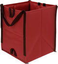 DURASACK Heavy Duty Home and Yard Bags 48-Gallon Reusable Self-Standing Lawn and Leaf Bags Garbage Can with Reinforced Handles, Red, 3 Pack