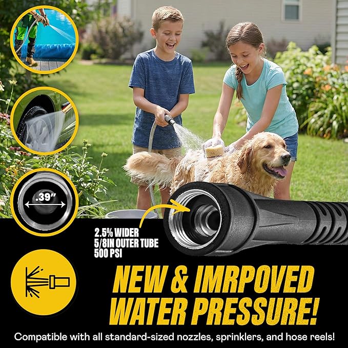 Bionic Steel Pro 150 FT Garden Hose with Nozzle, 304 Stainless Steel Metal Water Hose 150ft, Flexible Hose, Kink Free, Lightweight & Durable, Crush Resistant Fitting, Easy to Coil, 500PSI- 2026 Model