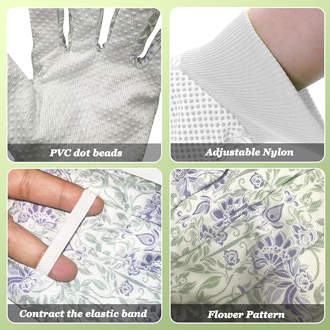 Women's Gardening Gloves Weeding and Thorn Resistant Work Gloves for Digging Planting Pruning Raking-Grown