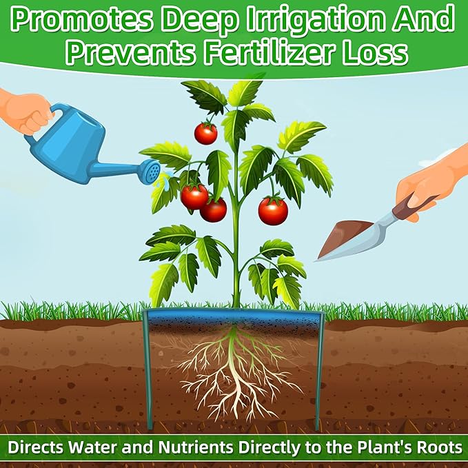 24Pcs Planting Grow Rings, Interlocking Plant Ring Garden Rings for Plant Support and Soil Moisture Retention, Planting Rings Plant Circle Ring for Deep Watering Veggies Herbs and Flowers