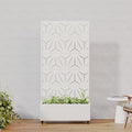 Casaphoria Metal Raised Garden Bed with Trellis and Wheels, 72"x35"x16" Planter Box for Climbing Plants, Vegetables & Vines, Features Drainage Holes and Privacy Screen, White-Star