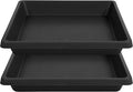 12 Inch 2 Pack Plant Saucer Square, Plant Saucers for Indoors and Outdoors, Flower Pot Saucers, Saucers for Potted Plants, Plant Water Catcher Trays for Pots (12"-Black)