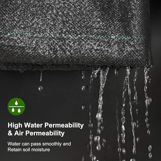 5oz Weed Barrier Landscape Fabric Heavy Duty, 3ft x 50ft Dual-Layer Premium Garden Landscaping Fabric, Ground Cover Weed Control Fabric Outdoor Weed Mat Garden Lawn Fabric
