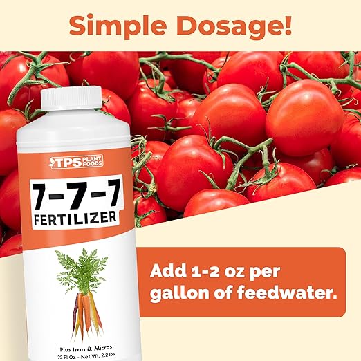 7-7-7 Fertilizer for Plants, Great for Vegetables, Flowers, and Shrubs, Liquid Plant Fertilizer by TPS Plant Foods, 32oz (1 Quart)