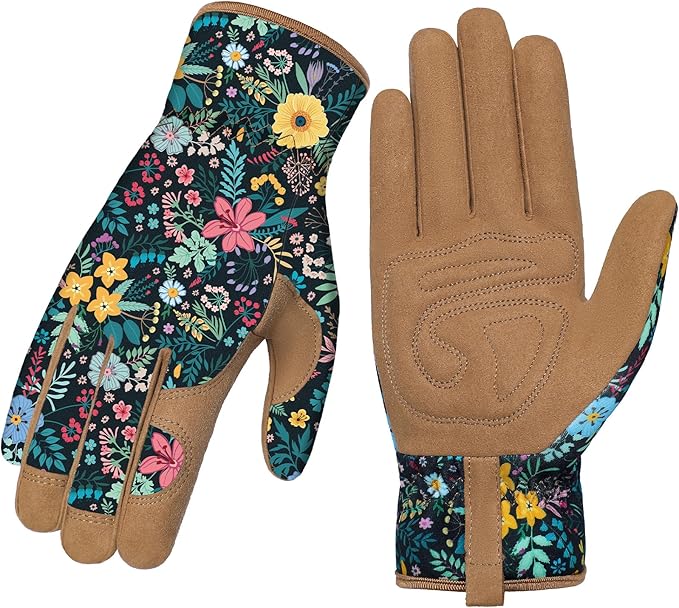 Tavaleu Gardening Gloves for Women, Thorn Proof Puncture Resistant Leather Garden Gloves, Breathable Working Gloves