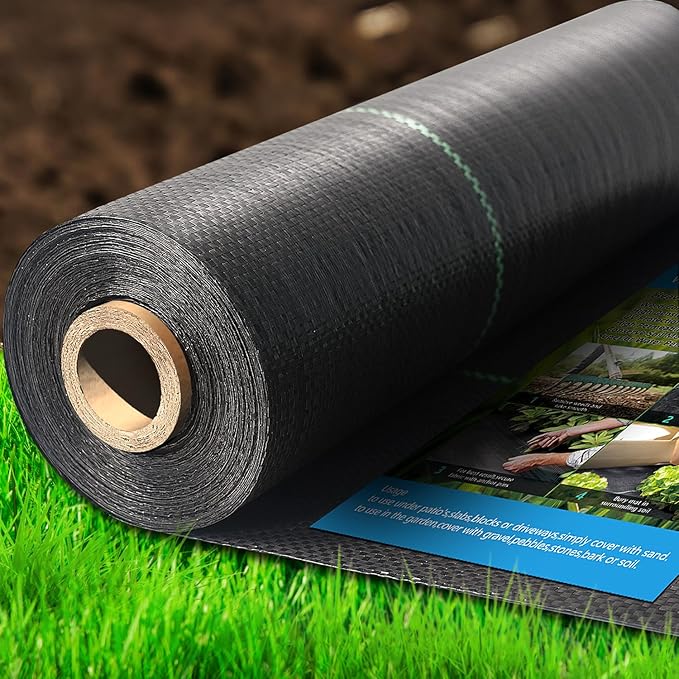 Weed Barrier Landscape Fabric Heavy Duty，Garden Fabric Weed Barrier，Black Mulch for Landscaping, Weed Blocker Fabric Garden Bed Cover Garden Supplies (1.3ft x 100ft)