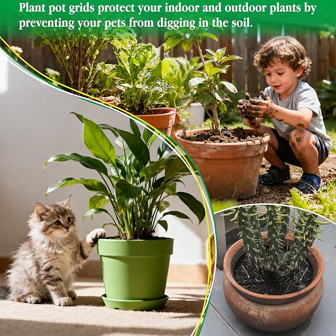 6pc 15.7" Plant Pot Covers from Animals Reusable Plant Pot Grids to Protect Your Plants Keep Pets Out for Indoor & Outdoor Garden Plants Protection