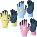 Ainiv 3 Pairs Kids Gardening Gloves Thorn Proof, Soft Rubber Coated Kids Work Gloves with Grippy Gardening Gift